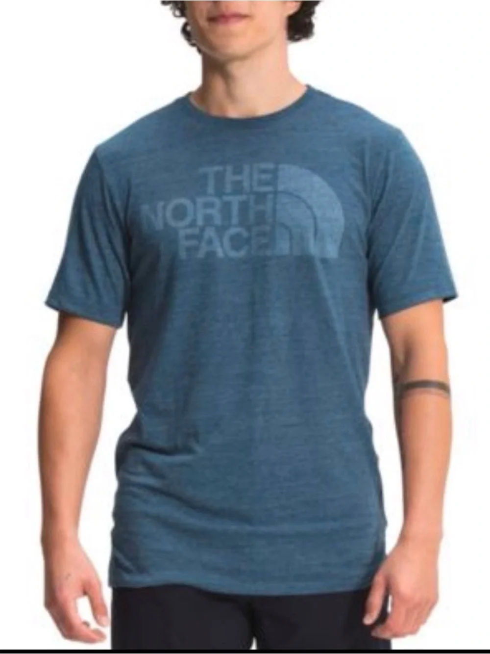 The North Face Men's Heather Blue Logo Crew Tee